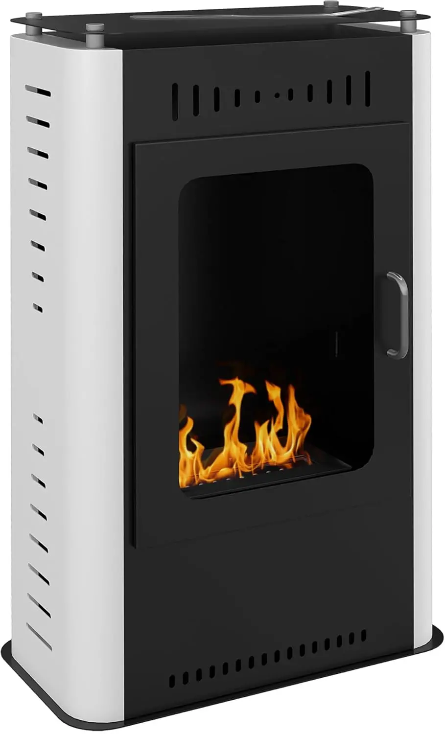 Cheminée Bioéthanol HOMCOM 0.9L – Sur Pied, Flamme Réelle 3,3h, Chauffage 20m² Design Noir